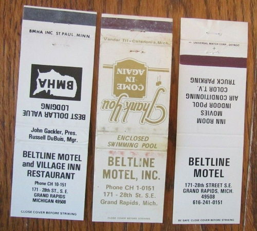 Beltline Motel (Pleasant Motel) - Matchbooks (newer photo)